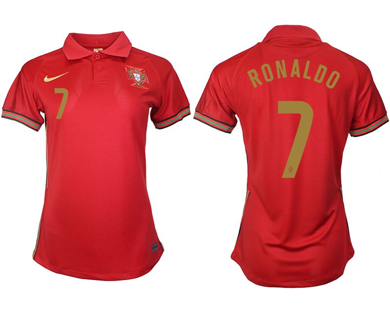 Women 2021-2022 Club Portuga home aaa version red #7 Soccer Jersey->women soccer jersey->Women Jersey